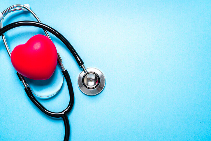 red heart on a stethoscope