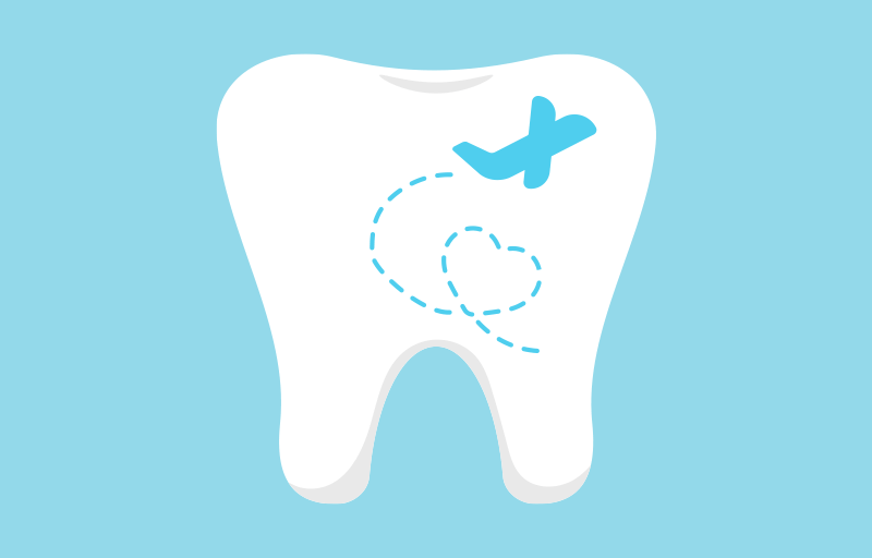 animated tooth with airplane